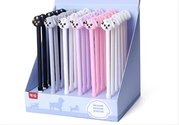 

cute dog design gel pen cute cartoon stationery prize korea office writing student pen needle pen black ink 0.38mm 36pc/lot