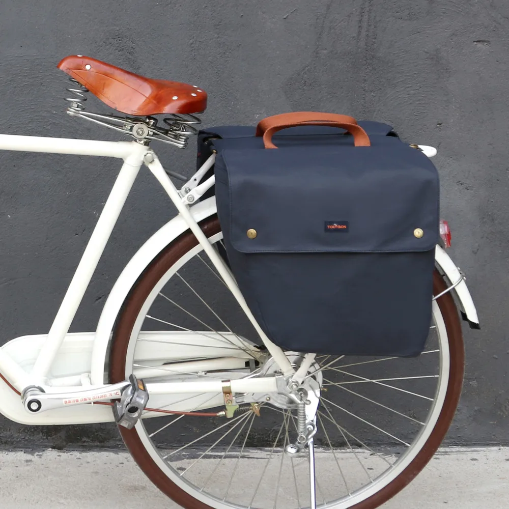 Tourbon Canvas Bike Panniers Bicycle Rear Rack Trunk Bag