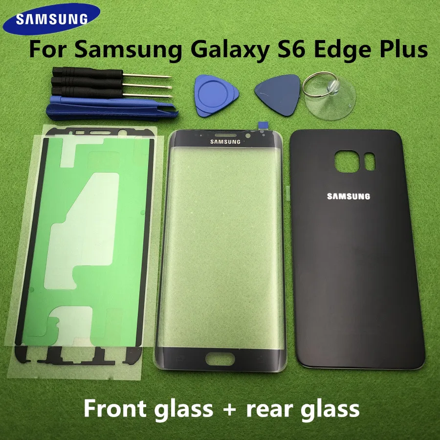 

Original Front Screen Glass Lens For Samsung Galaxy S6 Edge Plus G928 G928F S6+ Rear Battery Cover Door Back Housing + Tools