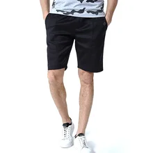 WJ летние новые мужские шорты свободные мужские повседневные шорты черные, на шнурке талии Бермуды Шорты мужские плюс размер 2XL