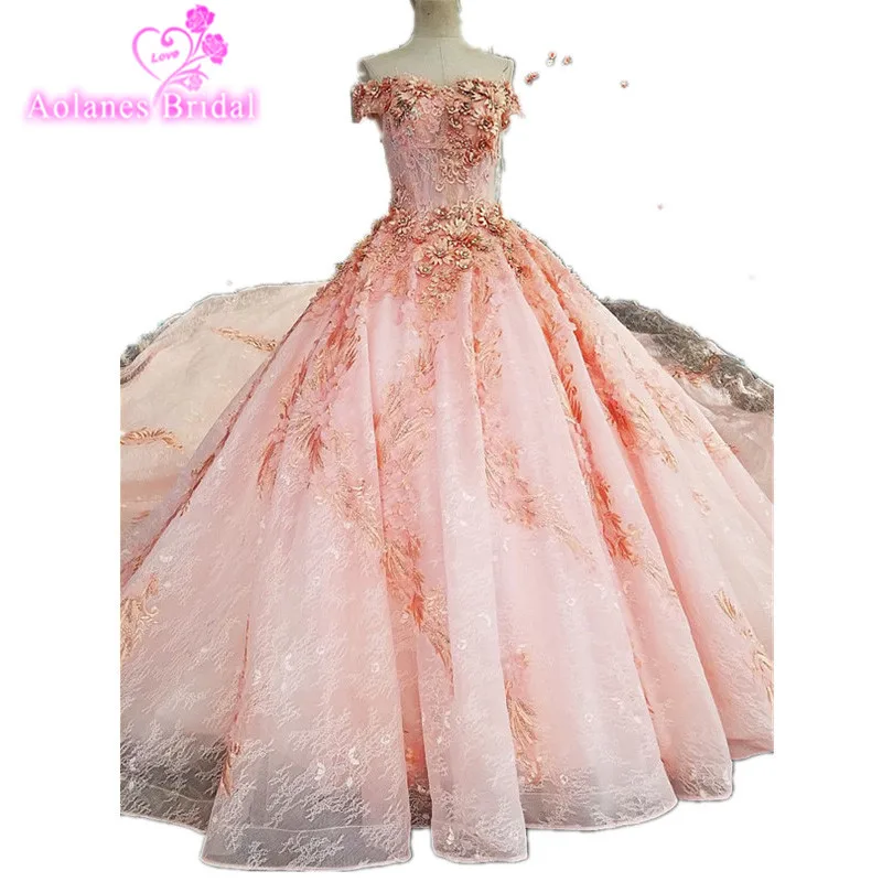 2017 Real Photos Pink Ball font b Gown b font font b Wedding b font Dress