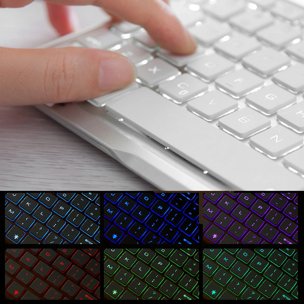 Ультра тонкий умный беспроводной Bluetooth клавиатура 7 цветов с подсветкой складной чехол для Apple iPad mini 5 mini 4 A1538 A1550