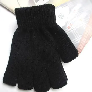 

Popular Autumn And Winter Computer Learning Gloves Warm Half Finger Gloves Warm Knit Men's Fingerless Gloves Casual Fashion