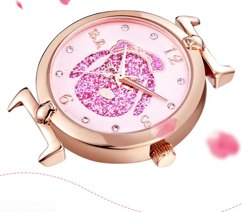 Топ бренд SNOOPY часы женские часы 30 м водонепроницаемые Роскошные повседневные часы для девочек романтические кожаные часы Relogio Faminino bew020ec