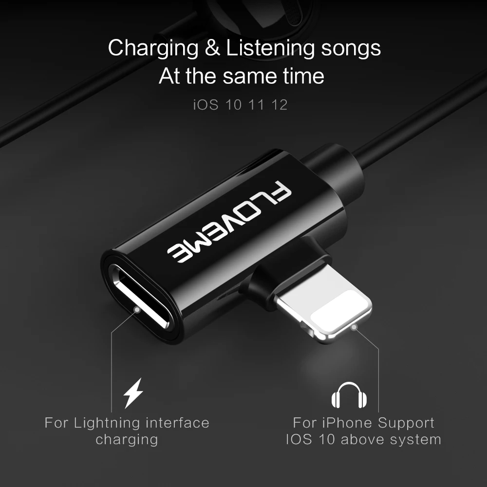 FLOVEME 2 в 1 Наушники вкладыши для наушников Lightning прослушивания заряда магнитные
