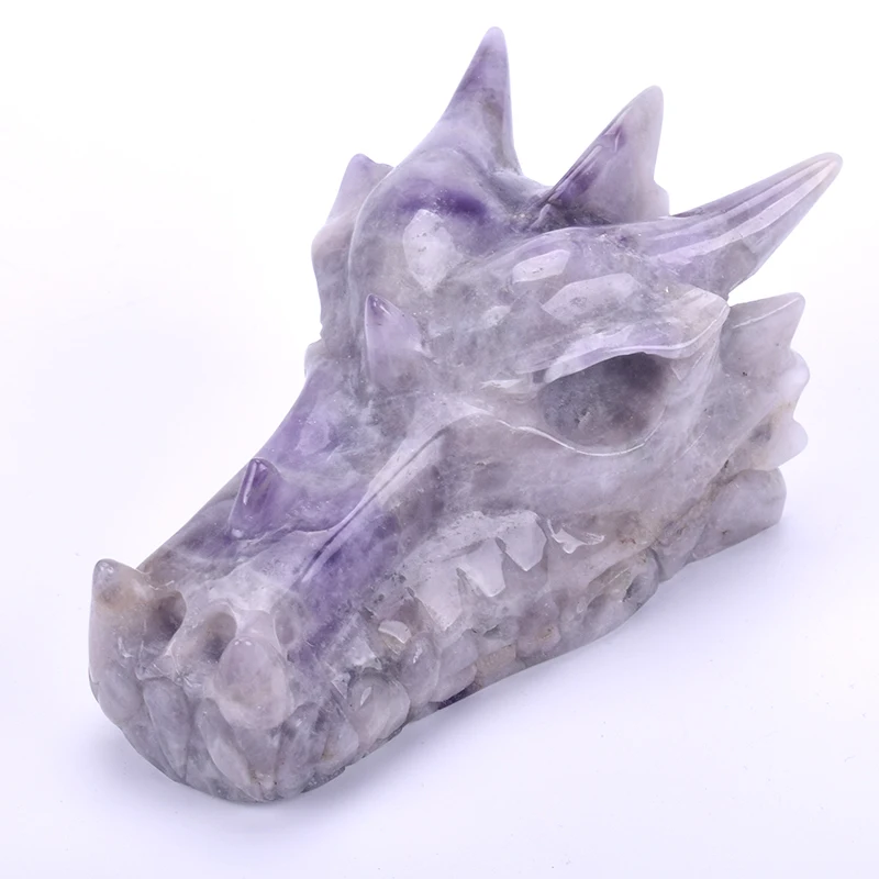 

4 '' Amethyst Stone Skull Figurines Natural Purple Stones and Crystal Realistic Healing Skull Statue Antique Cute Gift