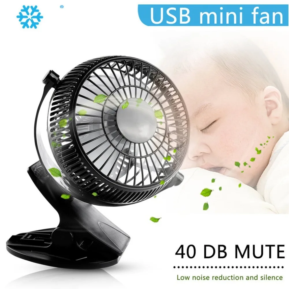 

Rechargeable Portable Clip Mini USB Fan Mute 360 Degree Rotation Desktop Speed Adjustable Stroller Fan for Home Office Outdoor