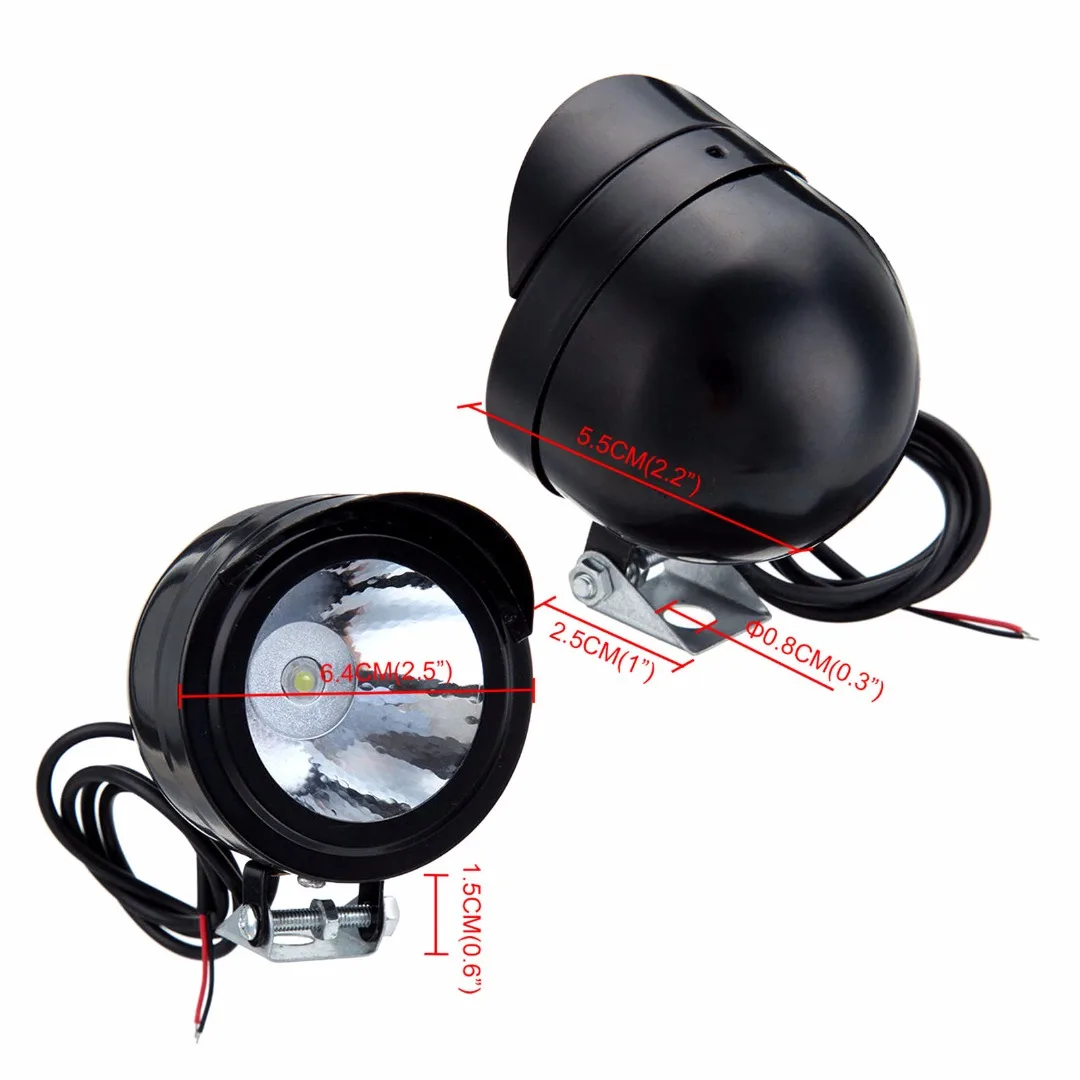 2pcs/set 3W Universal LED Motorcycle Front Headlight Fog Spot Light Lamp White