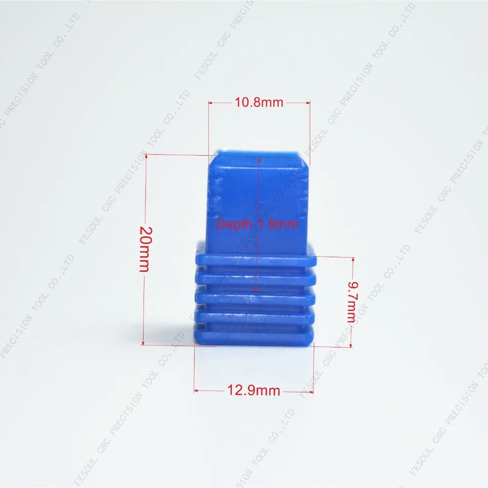 Cnc 솔리드 카바이드 엔드 밀 플라스틱, 직육면체 밀링 커터, 투명 텅스텐 스틸 나이프, Pp, 100 개