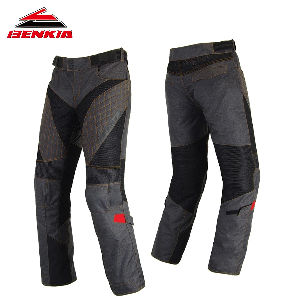 

BENKIA Motorcycle Pants Windproof Men Protective Pants Motorbike Moto Pantalon Motocicleta Moto Trousers For Summer PS22