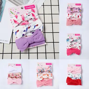 

3PCS/Set Baby Girls Bunny Bows Kids Turban Knot Rabbit Headband Bow Hair
