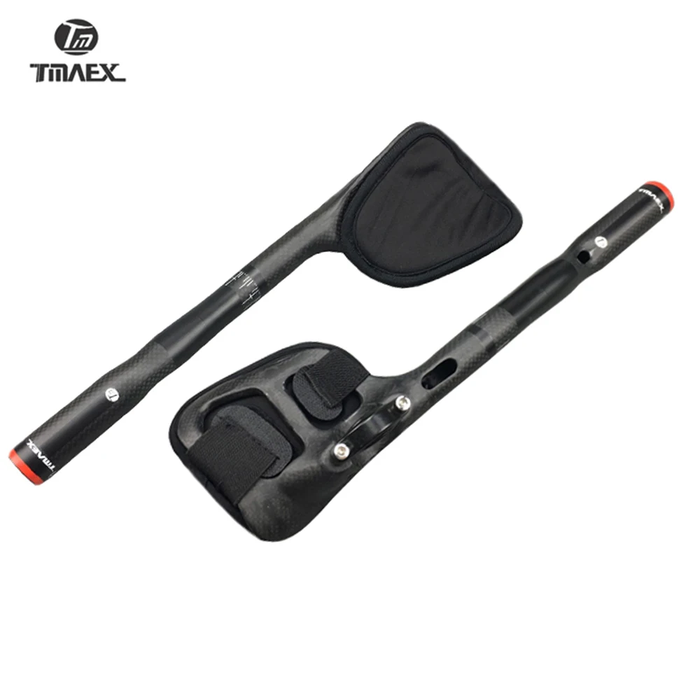 TMAEX Black Finished Matte Rest Bar Handlebar TT Full Carbon Handlebar Road Bike TT Bar Carbon Bicycle Parts 31.8MM Ultra light