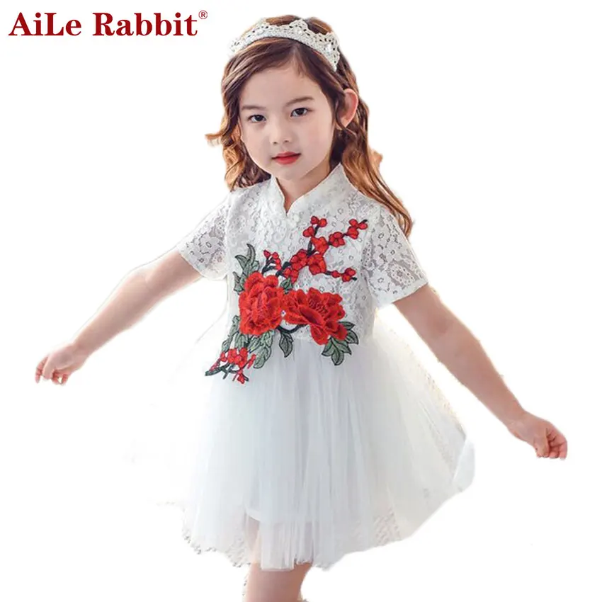 AiLe Rabbit/Новое поступление года; летнее платье для девочек; детская одежда; милое платье принцессы с бантом; Vestidos