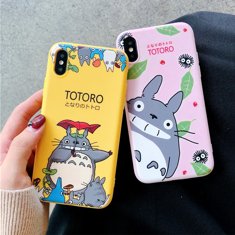 Мультяшный чехол для телефона Totoro Cate iPhone 7 8 Plus мягкий силиконовый X XS MAX XR 6 6S Coque Funda