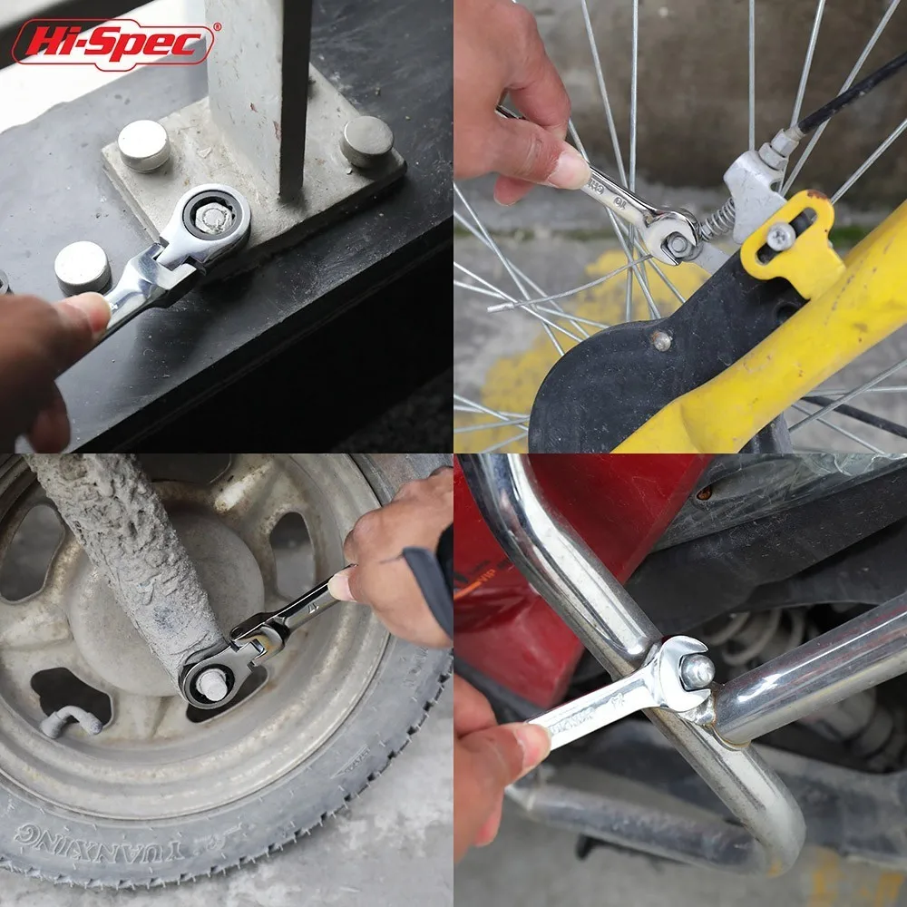 Hi-Spec 1 шт. 6-19 мм Трещоточный ключ регулируемые гаечные ключи динамометрический ключ для велосипеда гаечный ключ универсальный гаечный ключ инструмент инструменты для ремонта автомобиля