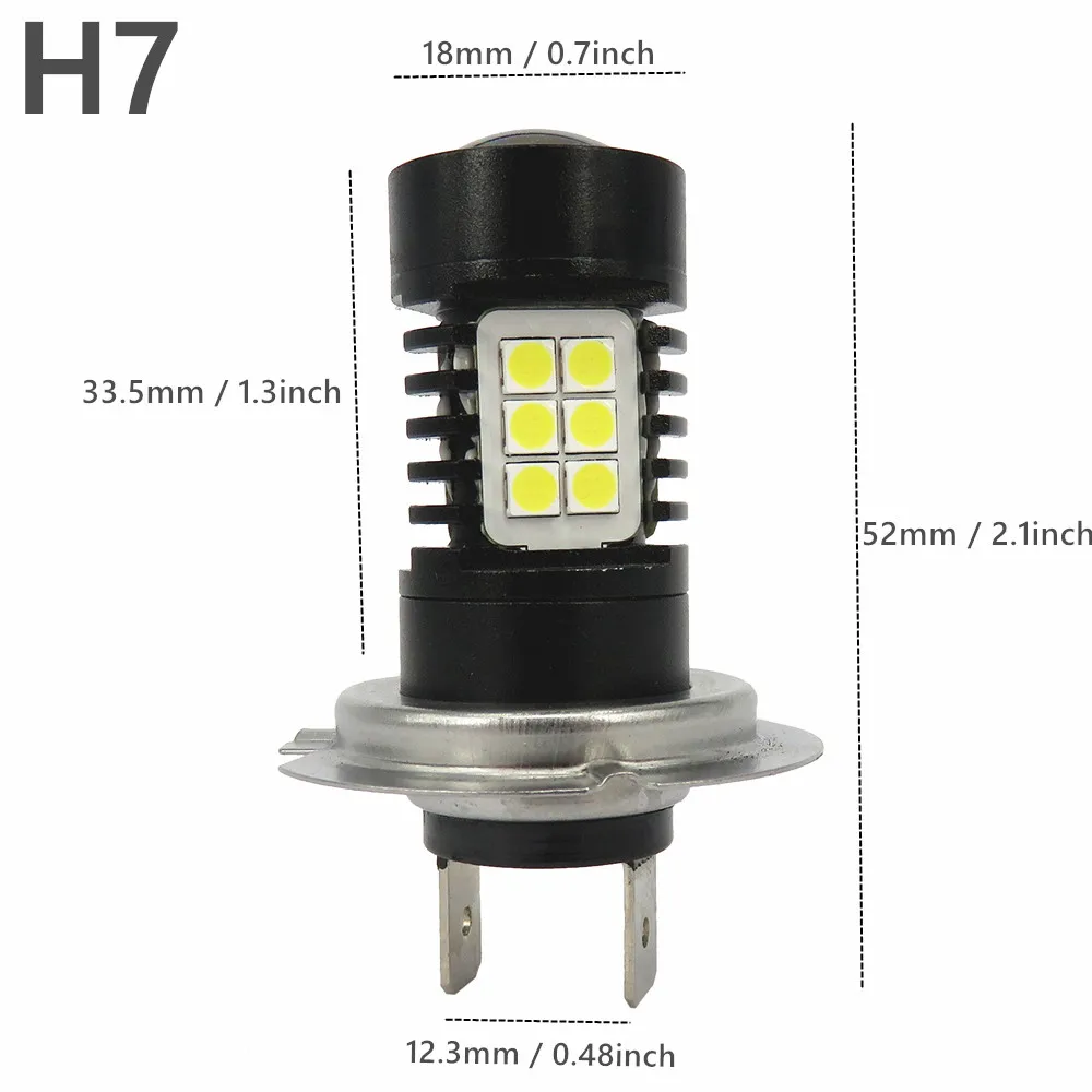 WLJH 2x 800Lm 22 Вт 3030 33x SMD H7 светодиодные лампы авто вождения лампы дневного света DRL Туман свет фар ближнего света 12 В-24 В