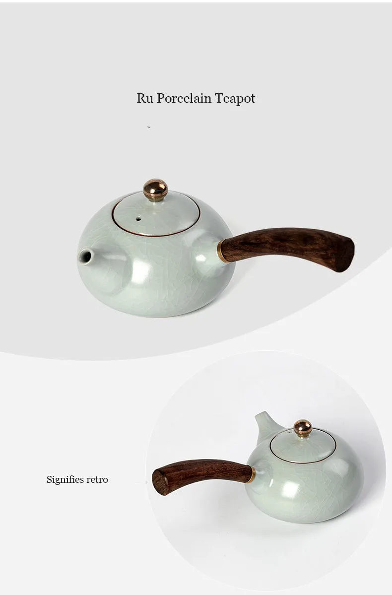 Пинни дизайн японский стиль чайники керамические деревянные ручки кунг-фу Чайные сервизы фарфоровые керамические чайник винтажные чайные сервизы