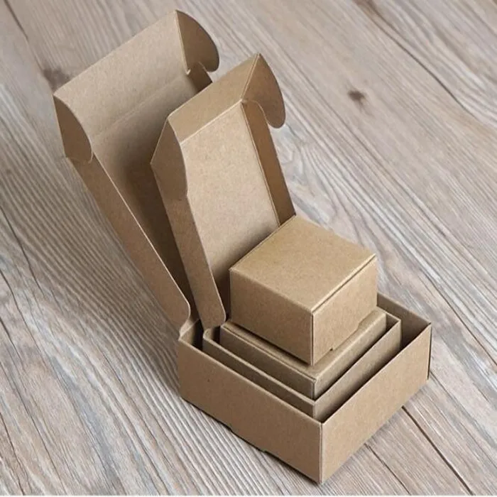 4 размера крафт-бумажные коробки коричневые подарочные коробки для ювелирных изделий Конфеты Шоколад Классическая Упаковка 10 шт./лот PP800