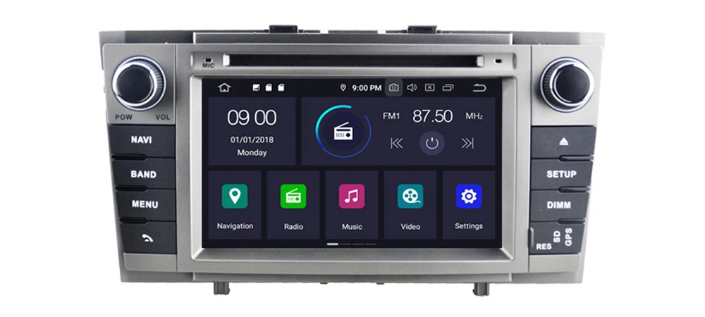 4GB android 9.0 car dvd player for Toyota Avensis 2009~2014 Multimedia GPS Navigation Map Autoradio WiFI Bluetooth 11