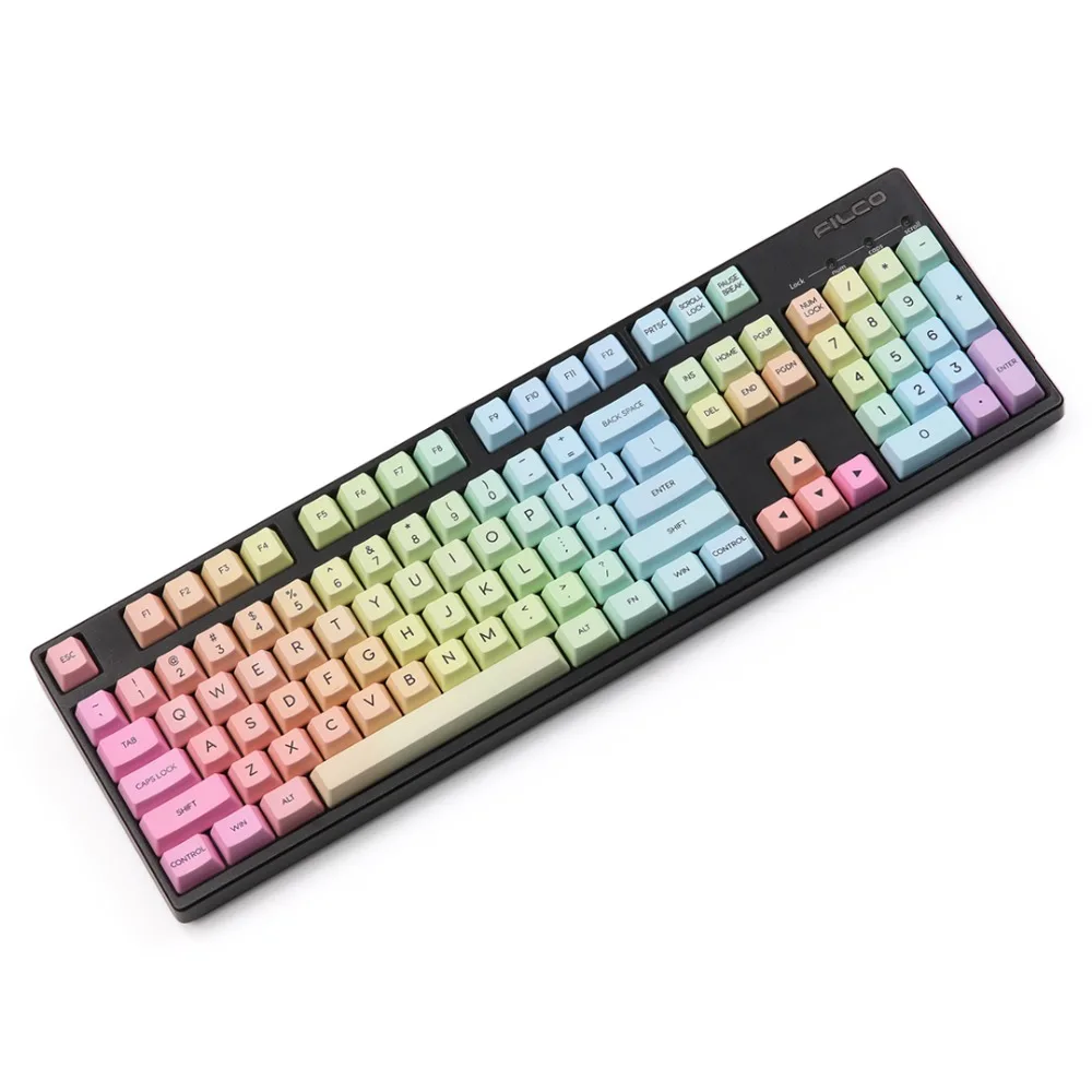 Радуга keycap123 клавиши pbt oem mx механическая клавиатура keycaps краситель MAC ключ включен