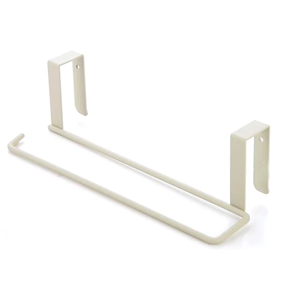 Kitchen Tissue Holder Hanging Bathroom Toilet Roll Paper Holder Rack Kitchen Cabinet Door Hook Holder white