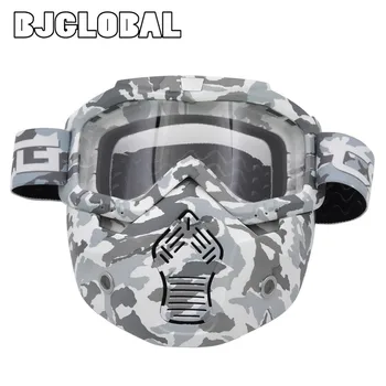 

2019 New 100% Moto MX Motocross Mask Goggles Glasses Mouth Filter For Open Face Motorcycle Vintage Helmet Goggles Cafe Racer