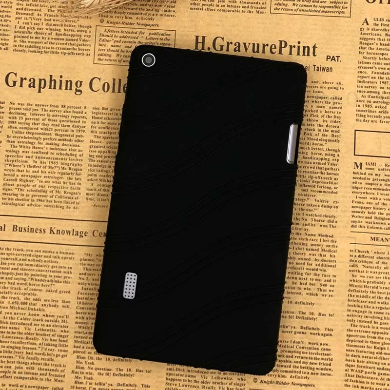Для huawei MediaPad T3 7,0 BG2-W09 ультратонкий детский чехол-сумка противоударный мягкий силиконовый цветной мягкий силиконовый резиновый чехол - Цвет: Black