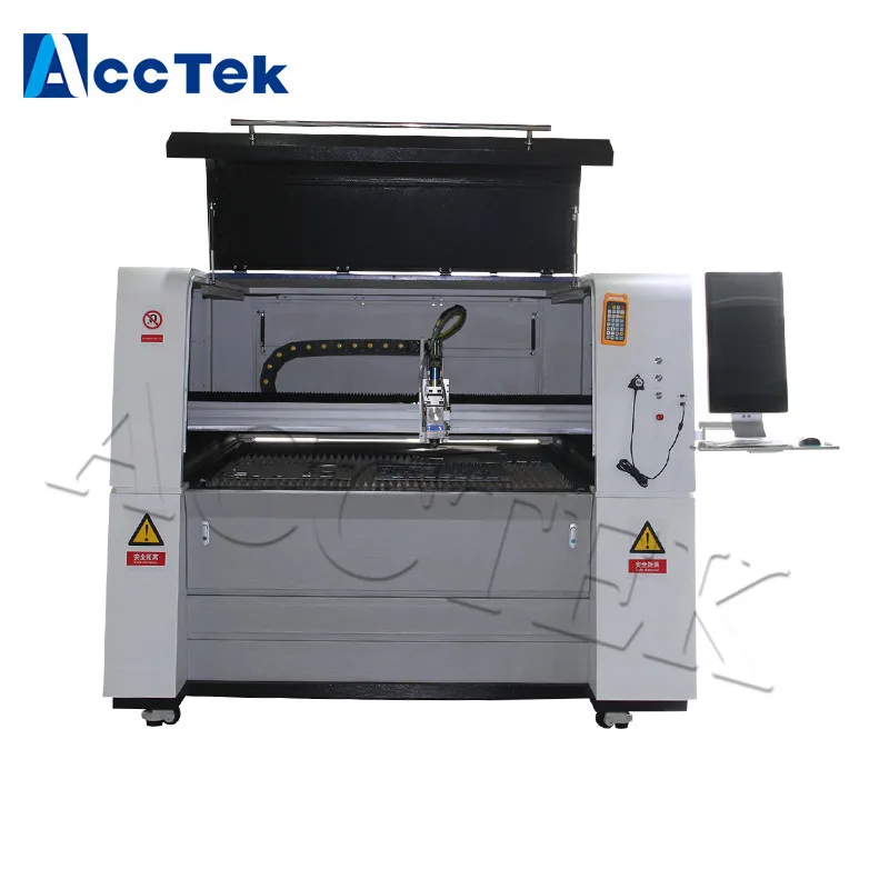 ACCTEK cnc router laser metal cutting machine AKJ1390F 500W fiber laser