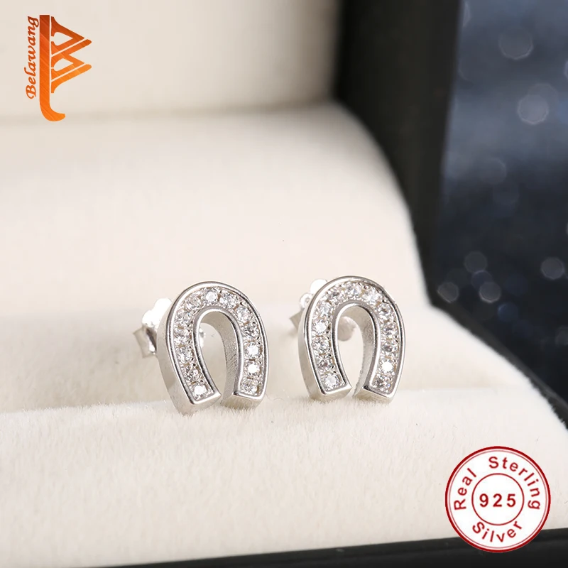 Женские серьги гвоздики BELAWANG U образной формы с крючком|boucle d'oreille|ear pins925 sterling |