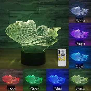 

Space Ship 3D Night Light For Kids and Adults 7 Colors Change Remote Control Touch Sensor Birthday Gifts for Boy Girls or Lovers