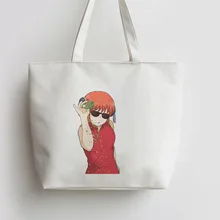 Kagura Gintama сюжеты из японского аниме сумка хозяйственная сумка с изображением мультипликационных героев школьная сумка многоразовый шоппер продуктовая сумка AN202
