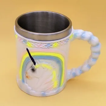 

Unicorn Mug Stainless Steel Inner Layer + Silicone Outer Layer Mug Wine Goblet Coffee Tea Mug Cup Bar