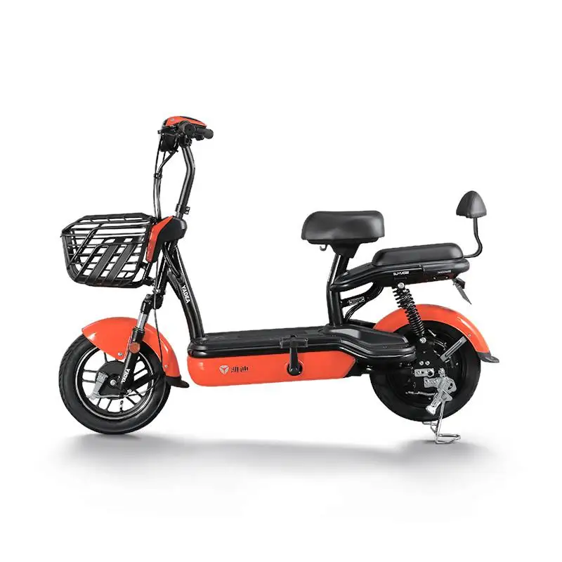 Yadea ассистированный Электрический велосипед Ebike 48v12ah свинцово-кислотная батарея 14 дюймов колеса до двери - Цвет: ORANGE