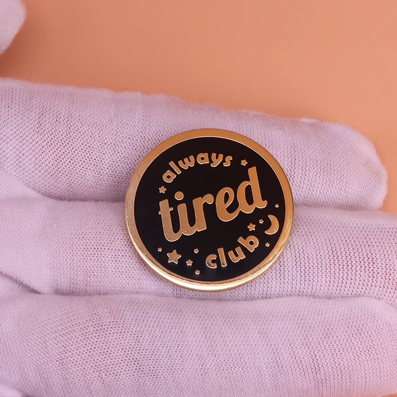 Всегда уставшая Клубная эмалированная булавка в форме звезды Лунная брошь