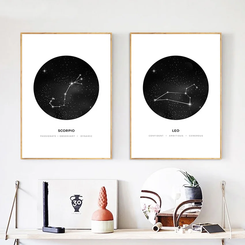 

Constellation Nursery Nordic Poster Wall Art Posters And Prints Astrology Sign Minimalist Canvas Painting Kids Cuadros Unframed