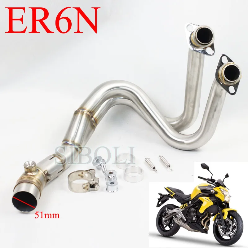 

Выхлопная труба для мотоцикла без шнуровки, Соединительная труба для Kawasaki ER6N ER6F NINJA650R 2012 2013 2014 2015 лет