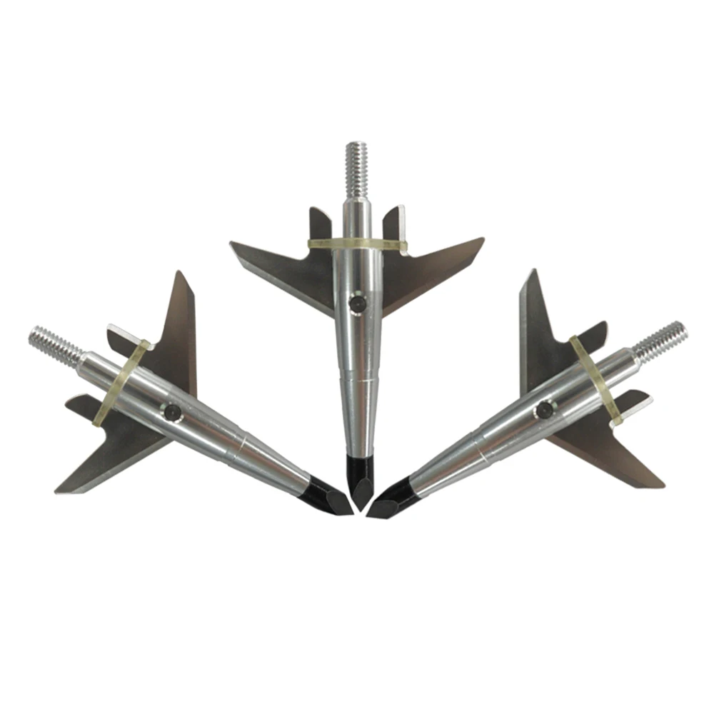 3Pcs Silver Swhacker Broadheads 2 Blade 100Grain Arrowhead Target Hunting photo