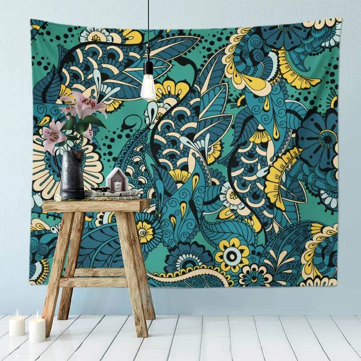 

130x150cm Mandala Bohemia Pattern Ethnic Paisley Art Printed Thin Blanket Yoga Mat Fashion Hanging Boho Beach Blanket Tapestry