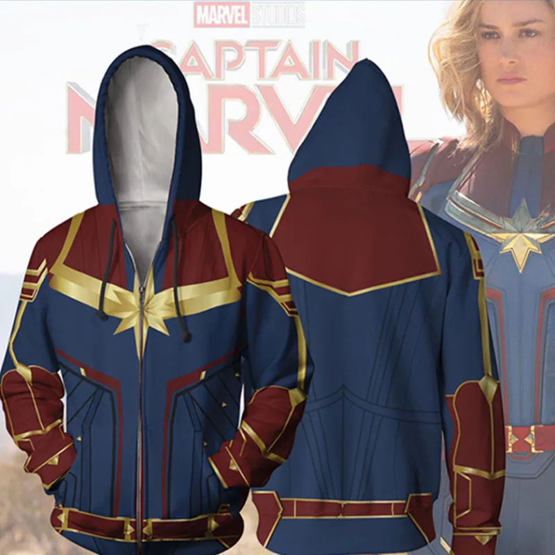 

Halloween Marvel Surprise Captain cosplay Men's Sports Hoodie Fashion 3D Print Zip Hoodie Street Casual Long Sleeve Sweater