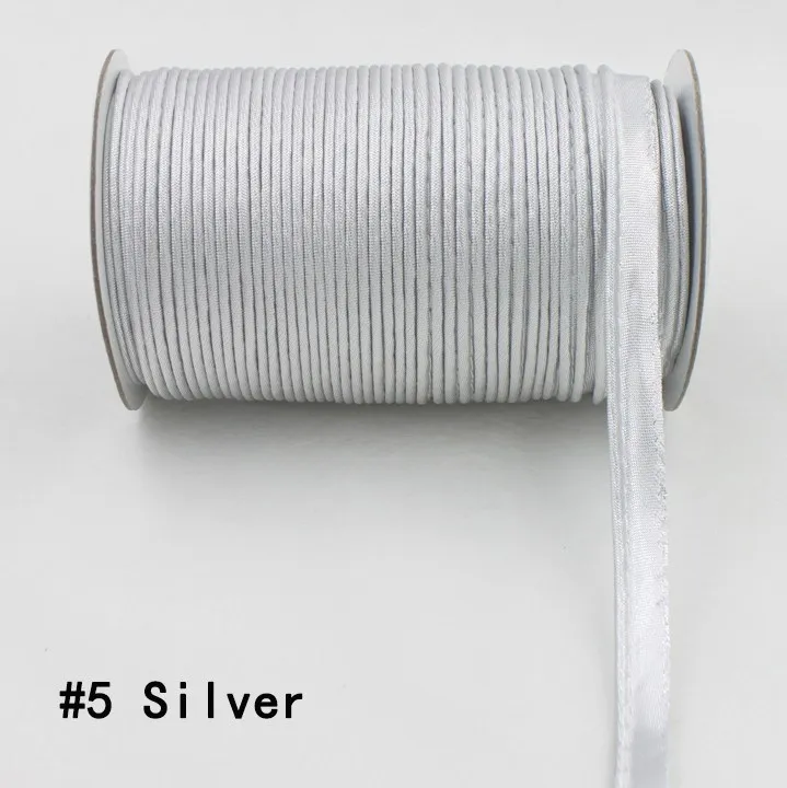 Полиэстер 1/"(12 мм) косой шнур ленты косой переплет для пошив одежды «сделай сам» и обрезки 72 ярдов/рулон - Цвет: 05  silver
