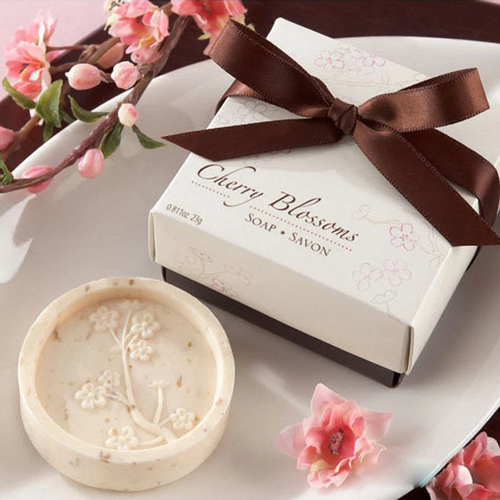 

Sakura Cherry Blossom Shaped Small Boxed Soap Handmade Baby Birth Shower Bath Soap Unique Souvenirs Scented Wedding Party Favors