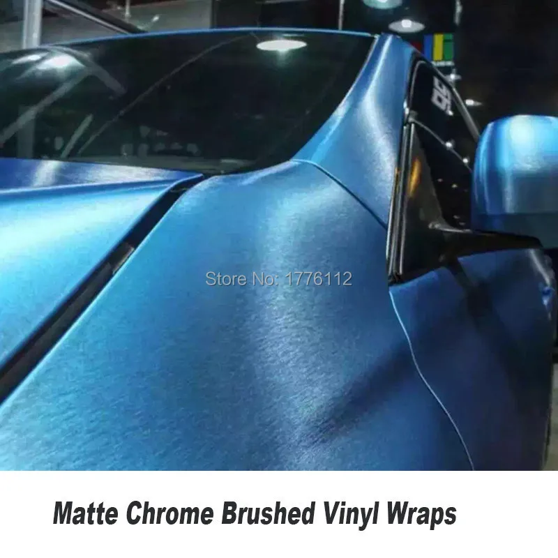 Buy Matte Chrome Brushed sky Blue Vinyl Wrap Film