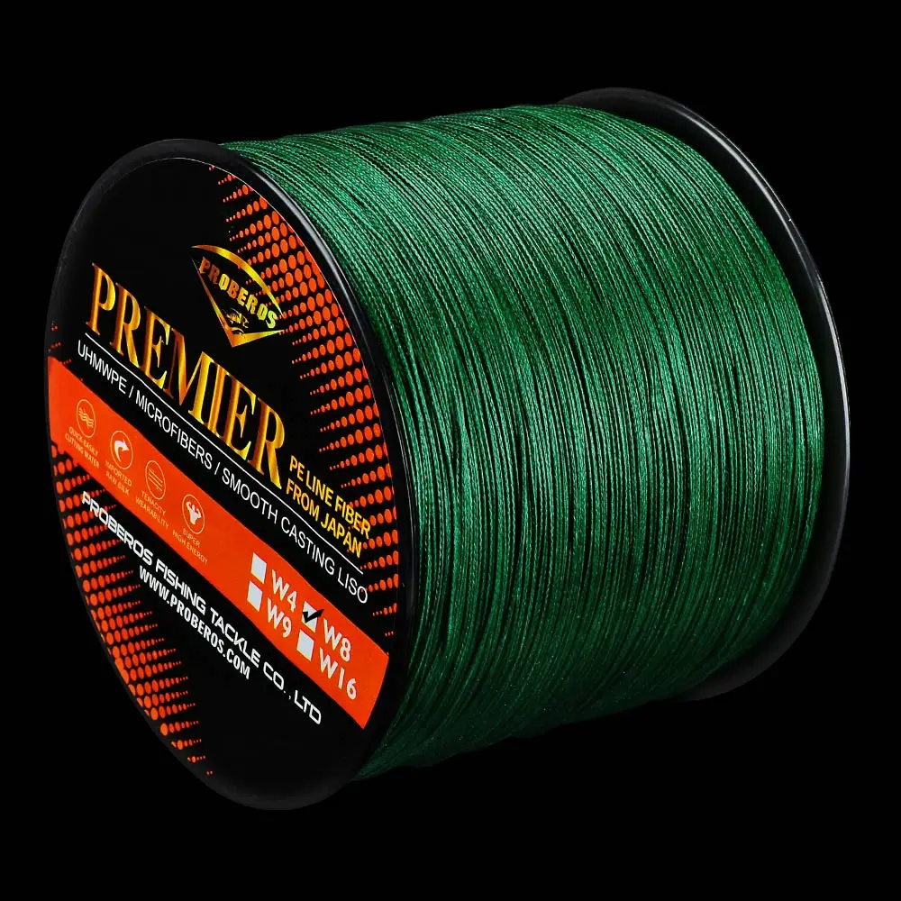 Proberos Fishline 8 стендов 300 м& 500 м& 1000 м рыболовная леска красный/зеленый/серый/желтый/синий 8 плетений плетеная леска 20LB-300LB PE леска - Цвет: Green