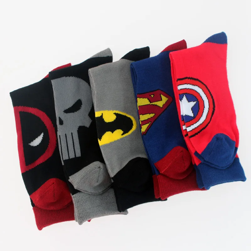 

10pairs/lot European and American heroes series Superman Batman American captain shank socks cotton socks cartoon socks