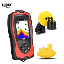 LUCKY FF1108-1C Портативный Рыболокаторы Перезаряжаемые проводной и Беспроводной пульт дистанционного сонара Сенсор 45 м глубина воды ЖК-дисплей Рыбалка Fishfinder