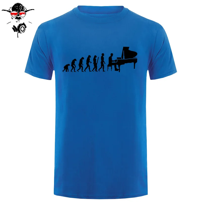 Evolution Pianist Piano Футболка мужская летняя с коротким рукавом День благодарения на заказ большой размер команда футболка с музыкальной тематикой
