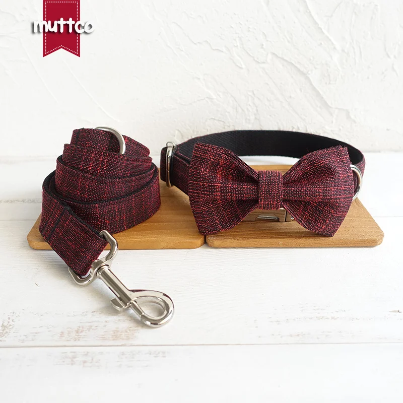 Компл./лот 100 MUTTCO красивый бант-узел ошейник красный костюм уникальный дизайн