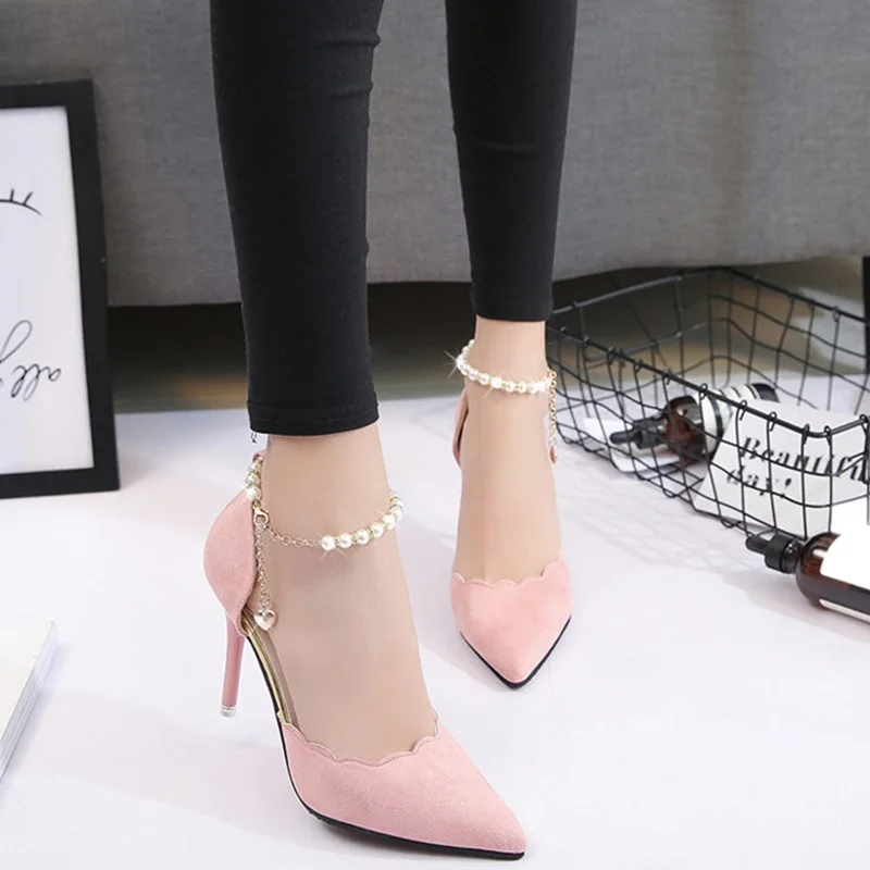 High-heeled shoes female fashion sexy hollow with sandals 2019 summer Korean version of the thin breathable shoes women Pumps #1