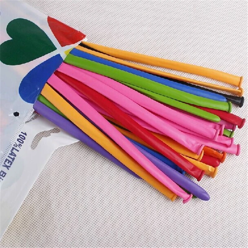 

50pcs/lot Long strip Balloon christmas 1.2g magic balloon Clown latex wedding balloon birthday Party Decoration Kid Toy AB215