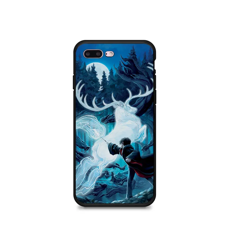 ل iphone 6 7 8 حالة هاري بوتر الغزلان لينة سيليكون أسود غطاء إطار هاتف محمول ل iphone X XS ماكس 8 زائد 7 زائد 6 SPlus 5 S SE